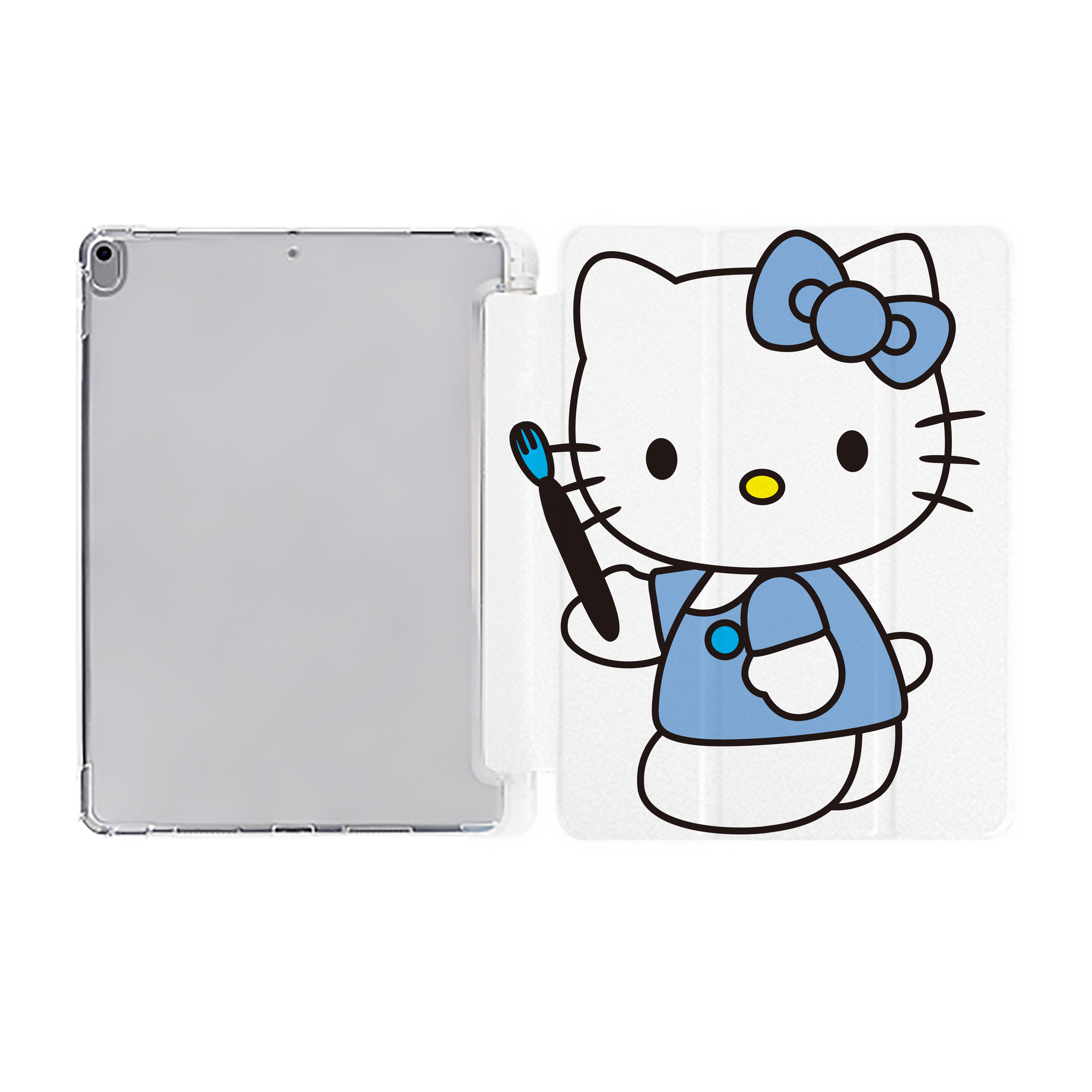 （画像用） Hello Kitty ハローキティ IPad ケース ペン収納付き 三つ折りスタンド PUレザー×シリコン 対応機種9.5/10.5/10.9インチ